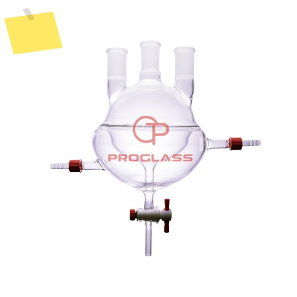 실험실 삼목 둥근 바닥 플라스크, 무거운 벽, PTFE 스톱콕, 하프 재킷 제품 이미지