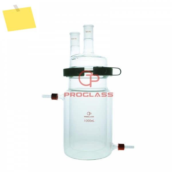 실험실용 평저 분리형 재킷 반응기, 이중 목구멍과 쉽게 열리는 PTFE 클램프, 형 제품 이미지
