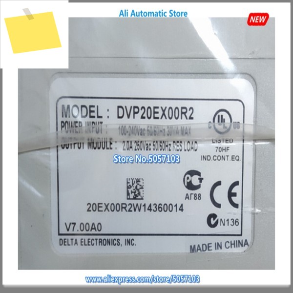 DVP20EX00R2 20 포인트 호스트, 8DI 6DO 릴레이, 250VAC 2A AC 전원 공급 장치, 새제품 제품 이미지