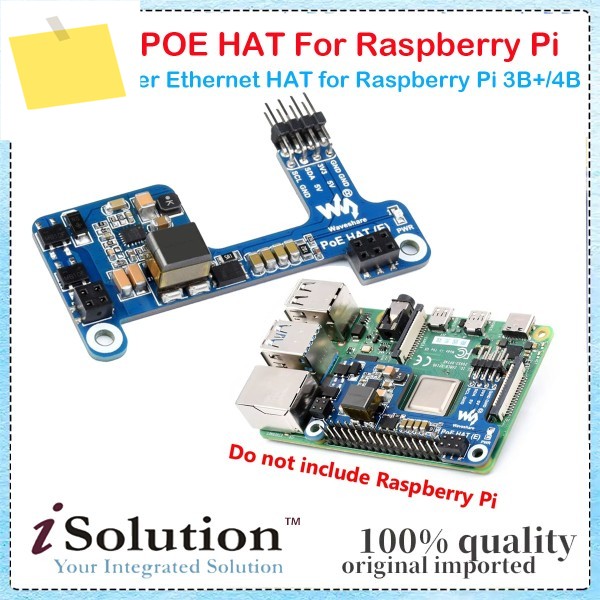 라즈베리 파이 3B+4B용 미니 POE HAT, 이더넷을 통한 전원 공급 IEEE 802.3af 규격 제품 이미지