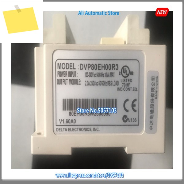 DVP80EH00R3 80 포인트 호스트, 40DI 릴레이, 250VAC 2A, 4 채널 200K 입력, 새제품 제품 이미지