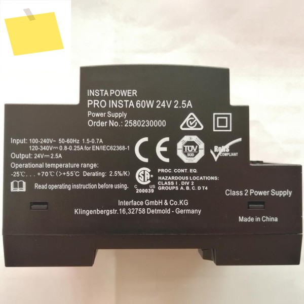 2580230000 인스타 파워 DIN 레일 전원 공급 장치 PRO INSTA 60W 24V 2.5A 제품 이미지