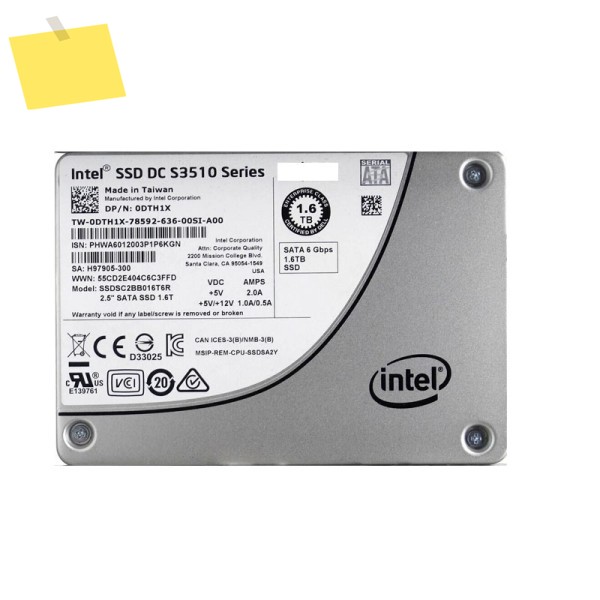 SSDSC2BB016T6R Dell 인텔 SSD DC S3510 1.6TB 6Gbps SATA 2.5인치 제품 이미지