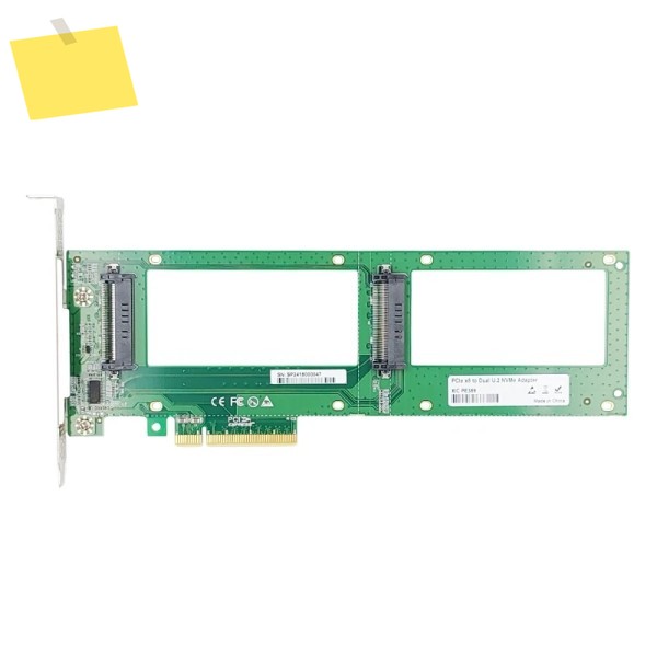 2x 2포트 U.2 SFF-8639 솔리드 스테이트 드라이브 - PCIe 4.0 x8 카드 NVMe SSD 어댑터 제품 이미지