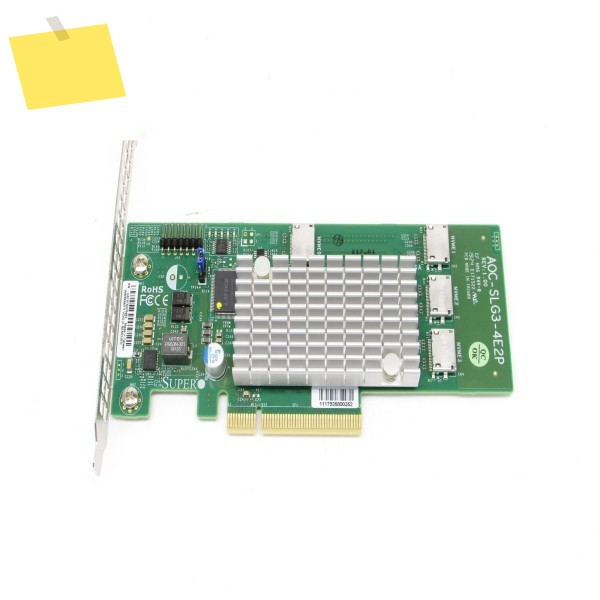 슈퍼마이크로 AOC-SLG3-4E2P PCIe to SFF-8611 NVME U.2 쿼드 포트 호스트 버스 어댑터 제품 이미지