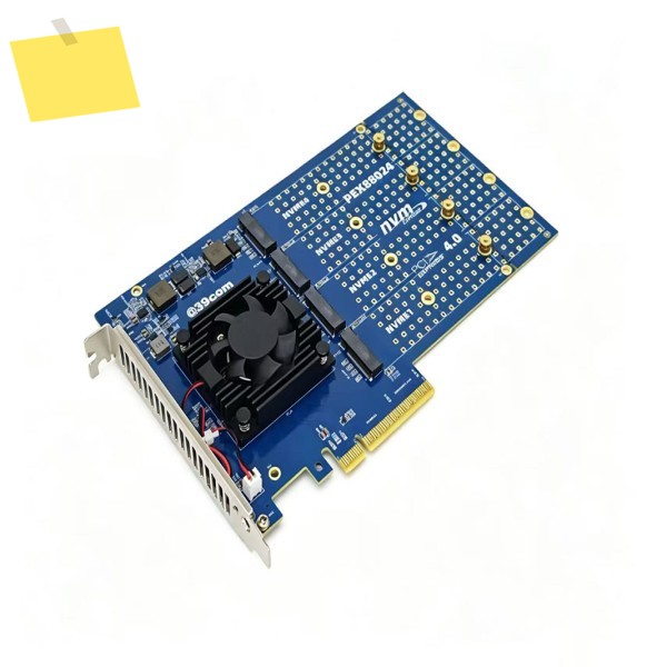 PLX88024 PCIE 4.0 IT 모드 드라이버가 필요 없는, 분리형 4포트 M.2 NVMe SSD X8 어댑터 제품 이미지