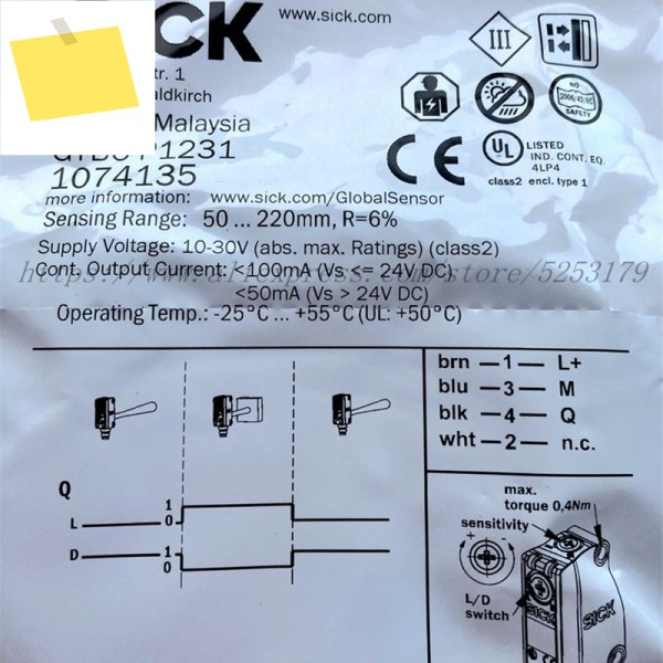 1pcs Sick 신품 광전 센서 GTB6-N1231 제품 이미지