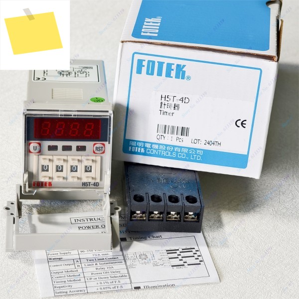 1PC H5T-4D 90-265VAC or 24VDC FOTEK Digital Display ON Timer New 제품 이미지