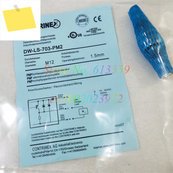 New Contrinex DW-LS-703-PM2 M12 High Pressure Resistance Proximity Switch Sensor 제품 이미지