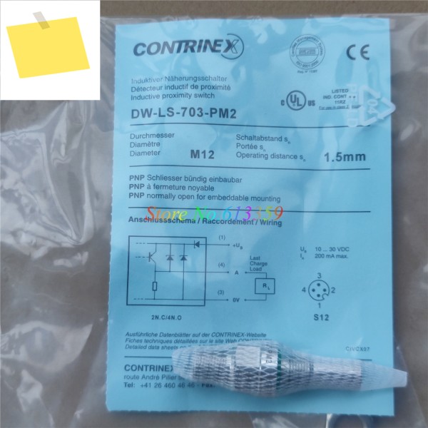 1PC DW-LS-703-PM2 M12 신품 Contrinex 고압 저항 근접 스위치 센서 제품 이미지