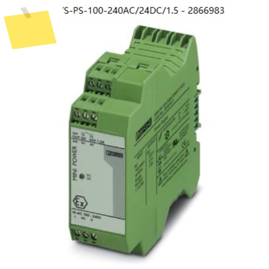 MINI-SYS-PS-100-240AC24DC1.5 - 2866983 Phoenix 1.5A 전원 공급 장치 제품 이미지