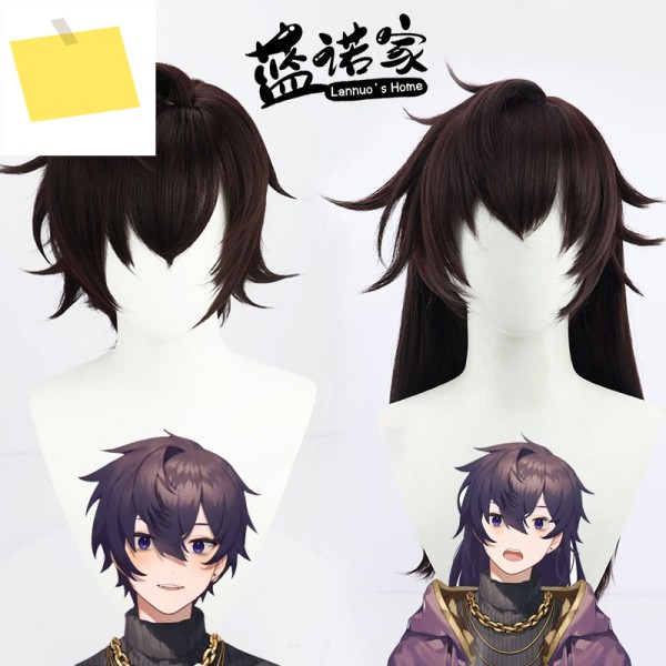 가상 유튜브 Vtuber 쇼토 코스 가발 할로윈 카니발 파티 소품 합성 머리 내열성 섬유 + 모자 제품 이미지