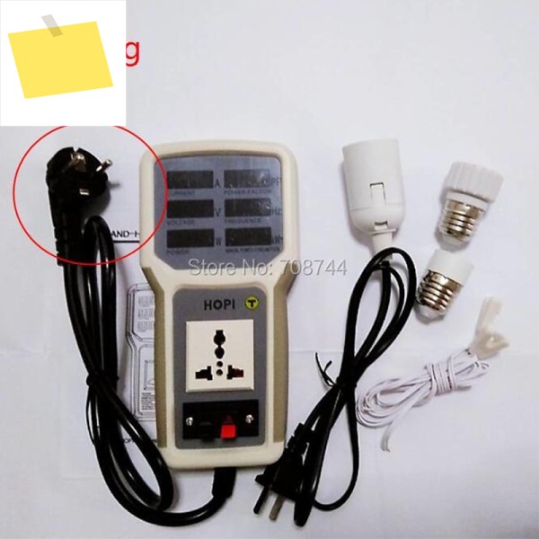 EUAUUKUS 플러그 HP-9800 휴대용 전력계 분석기 LED 계량 소켓 측정 가능한 전류-전압 역률 제품 이미지