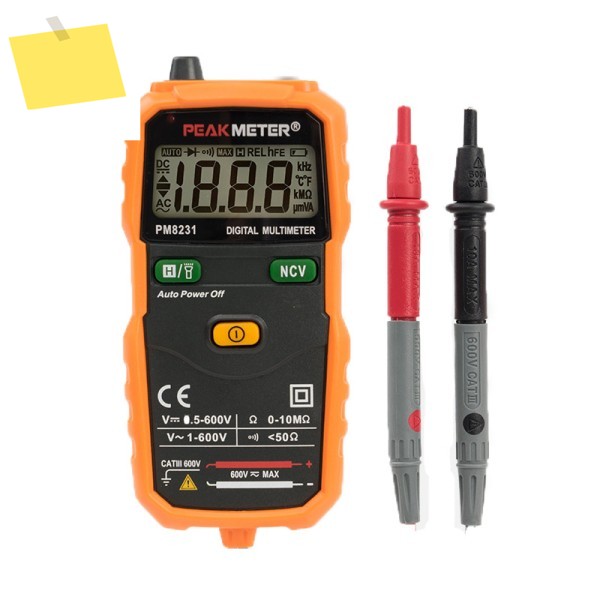 PEAKMETER PM8231 공식 포켓 크기 스마트 디지털 멀티미터 비접촉 미니 자동 DC AC 전압 저항 테스터 제품 이미지