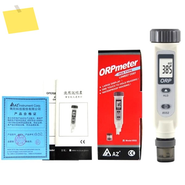 ORP 계량기 원터치 대형 LCD 디스플레이, 데이터 홀드, 자동 꺼짐, 방수 하우징 펜 스타일, 수위 품질 테스터 센서, AZ8552 제품 이미지