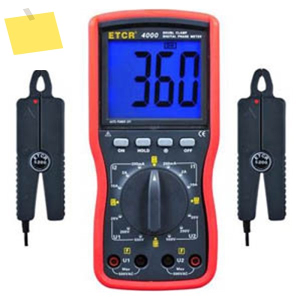 ETCR4000 AC 전압 0~500V 전류 이중 클램프 디지털 위상 시퀀스 측정기 테이블 제품 이미지