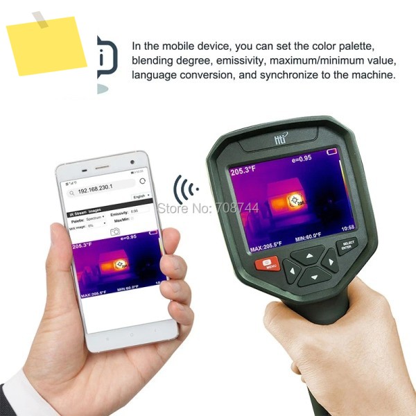 HT-H8 휴대용 IR 적외선 열화상 카메라, WIFI 384288 자동 추적 충전식 3.5TFT 제품 이미지