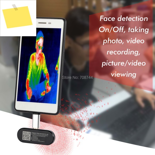 HT-102 온도계 다기능 계량기 핸드헬드 감지 적외선 블랙 열화상 카메라, 안드로이드용 제품 이미지