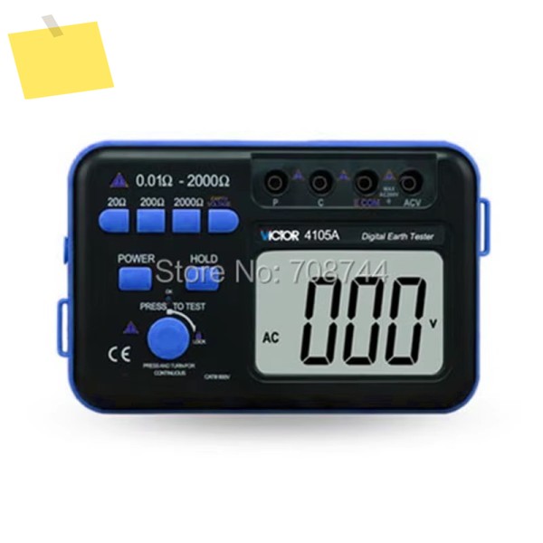 VICTOR 접지 저항 테스터 계량기, VC4105A, 0.01ohm-2000ohm, AC 200V, 3 12 제품 이미지
