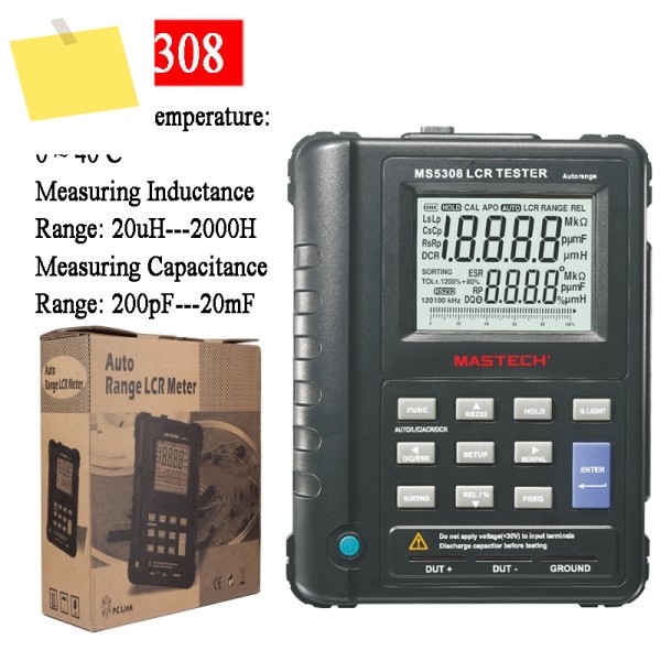Mastech MS5308 LCR 미터 휴대용 소형 자동 범위 고성능 100Khz 제품 이미지