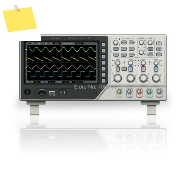 Hantek 디지털 스토리지 오실로스코프, DSO7204B, 4 채널, 2Gsas, 200MHz, 7 인치 TFT LCD, 800x480 USB, 64K 메모리 깊이 AC110-2 제품 이미지