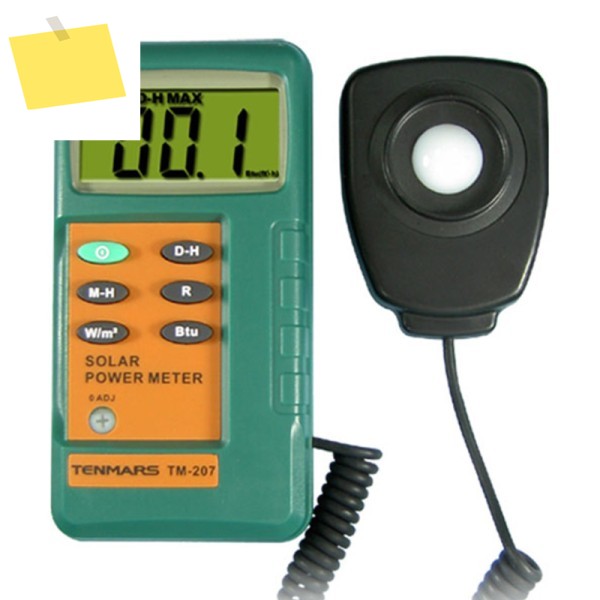TENMARS TM-207 태양광 전력계1.5M 포함 3 12자리 LCD 디스플레이가 있는 센서 제거 가능 제품 이미지