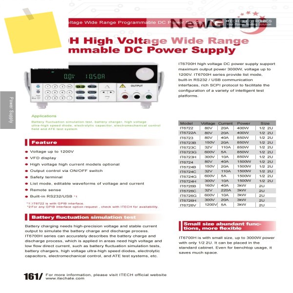 ITECH IT6722 80V DC 전원 공급 장치 제품 이미지