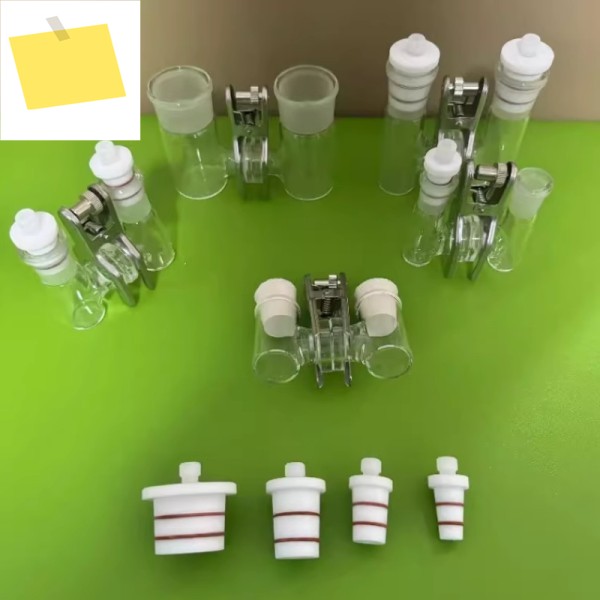 모노머 10ml H형 밀봉 전해셀. 씰링 볼트와 교체 가능한 멤브레인이 장착되어 있습니다. 제품 이미지