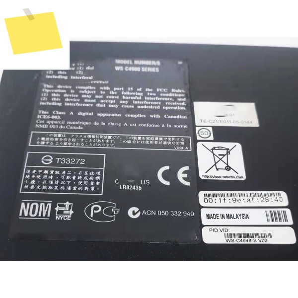 시스코 WS-C4948-S 48포트 기가비트 SFP 레이어 3 네트워크 관리 스위치용 1개 제품 이미지