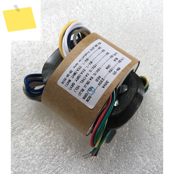 30W 더블 15V + 6V R 유형 전력 변압기 도란스 가축 오디오 구리선 1차 115V-230V 제품 이미지