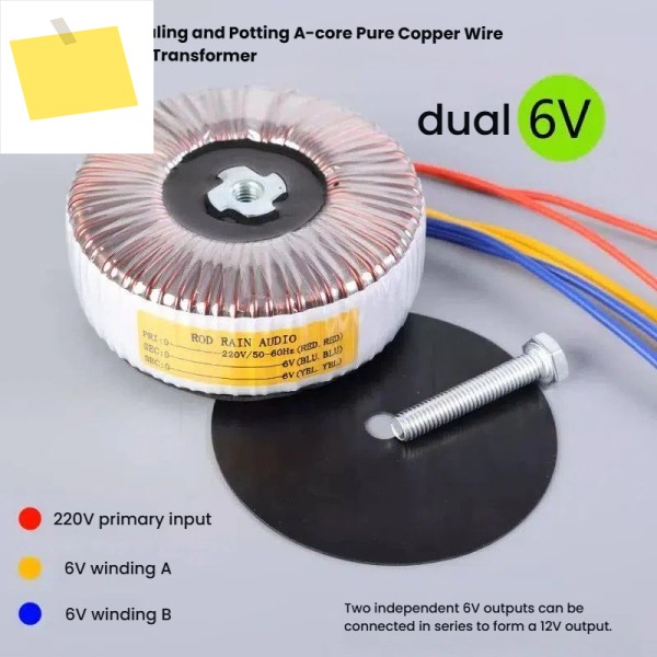 형 철심 접착식 무산소 구리 120W 이중 18V+이중 15V 또는 22V 링형 전력 변압기 도란스 제품 이미지
