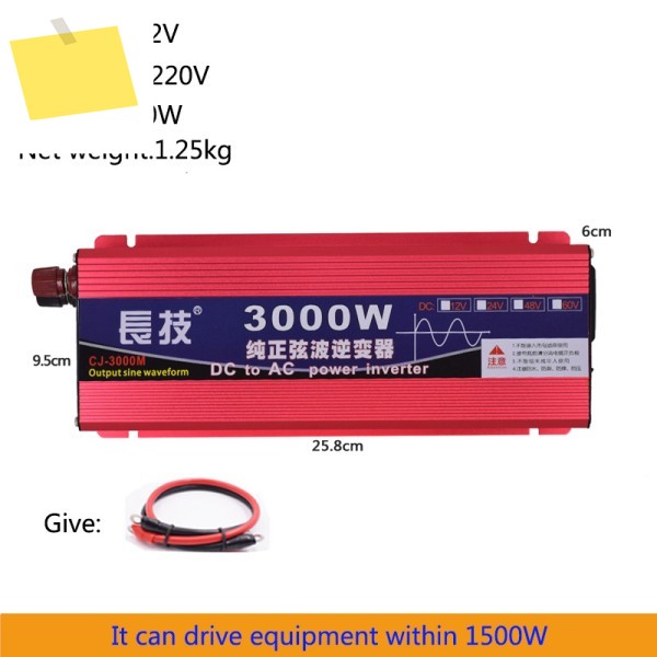 순수 사인파 인버터, 전압 변압기 도란스 , 전력 자동차 가전 제품, dc12v24v48v60v 에서 AC220V 로 3000W 제품 이미지