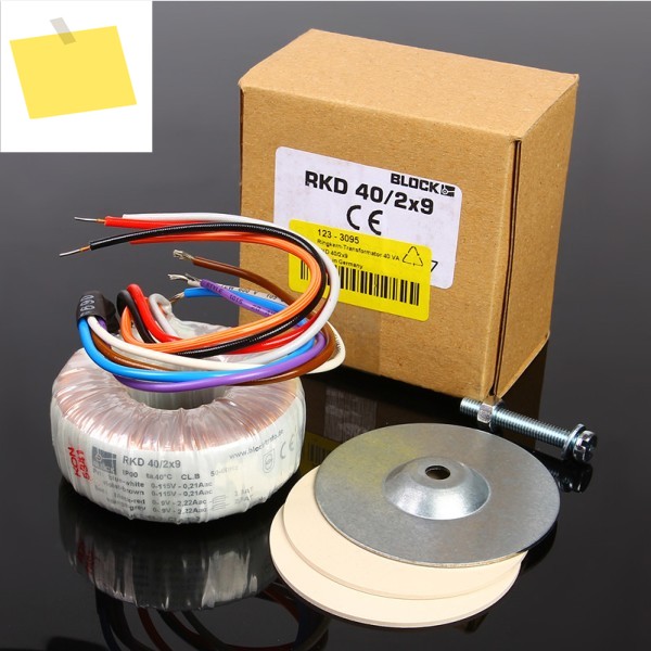 독일 수입 블록 토로이달 변압기 도란스 발열 링 암소, 40W 듀얼 6V 9V 15V 제품 이미지