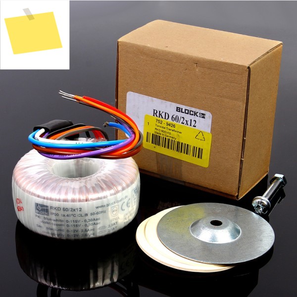 독일 수입 블록 토로이달 변압기 도란스 링 암소, 60W 듀얼 6V9V12V15V18V24V, 30V, 제품 이미지
