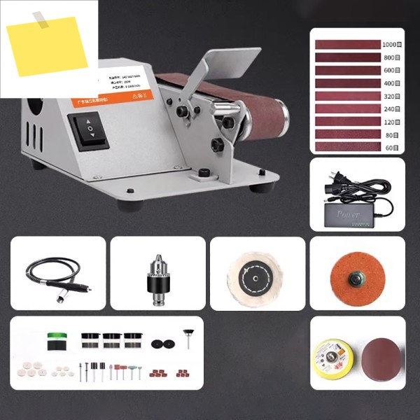 미니 휴대용 벨트 샌더 키트 – 250W 소형 데스크탑 그라인더 및 조절 가능한 속도의 연마 빠우 기 제품 이미지