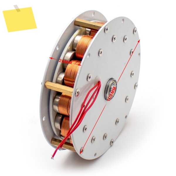 미니 디스크 발전기 철심 강력한 자기 저속 다극 3상 AC 최대 100W 6A 104x25MM 제품 이미지