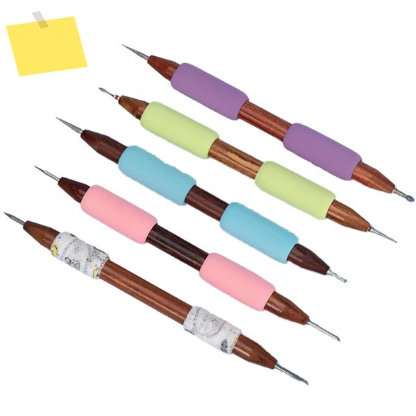 5PCS 점토 조각 도구, 다이아몬드 바늘 헤드, 어도비 칼, 고품질 백단 나무 손잡이, 더블 사용 가능 제품 이미지