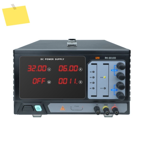 Rek RK-6010D DC 안정화 전원 공급 장치 60V 10A 고출력 벤치형 LED 디지털 디스플레이, 스위치 포함 제품 이미지