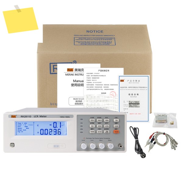 Rek RK2811D 디지털 브리지 100Hz-10kHz LCR 미터 선택적 주파수 출력 임피던스 30Ω 또는 화이트 스크린 제품 이미지