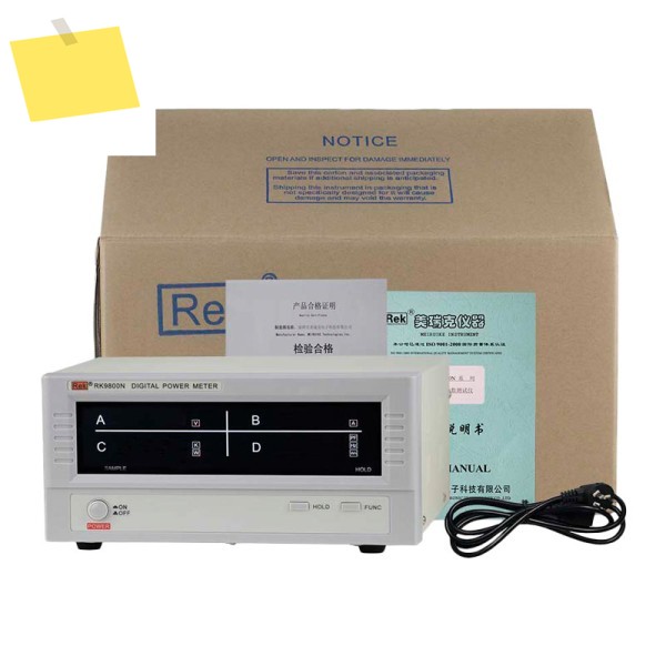 Rek RK9800N AC 전원 계량기 벤치 디지털 전력계 에너지 알람 기능 없는 LED 디스플레이, 600V 20A 12KW 제품 이미지