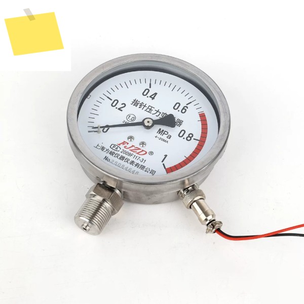 포인터 압력 트랜스미터 0-1.0MPa, M201.5 나사산, 24V DC, 4-20mA 출력, 스테인리스 스틸 케이스 제품 이미지