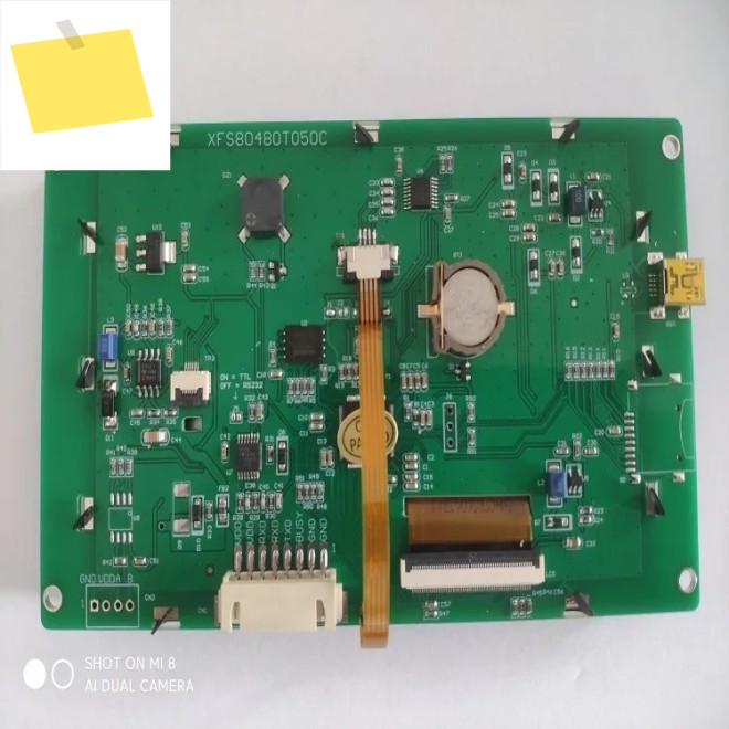 5인치 직렬 화면 XFS80480T050C는 MODBUS RTU 프로토콜 LCD TFT 트루 컬러를 지원합니다. 제품 이미지