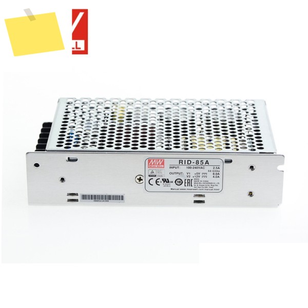 MEAN WELL 85W 듀얼 출력 스위칭 전원 공급 장치 RID-85A 5V 12V | 민웰 제품 이미지