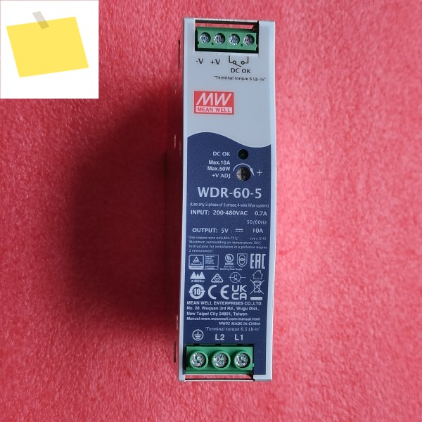 MEAN WELL 60W 초광범위 입력 산업용 DIN 레일 전원 공급 장치 WDR-60-24 24V 0~2.5A 제품 이미지