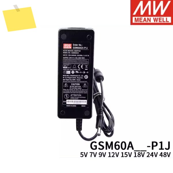 MEAN WELL GSM60A 시리즈 9V 12V 60W 신뢰할 수있는 녹색 병원 스위칭 전원 공급 장치 Meanwell 어댑터 제품 이미지