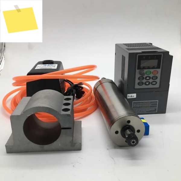 CNC 조각 PVC용 워터 펌프 키트, 수냉식 스핀들 모터, 1.5KW 인버터 VFD, 75W, 220V, 24000rpm, ER11, 80mm 제품 이미지