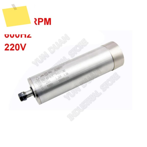 장성 수냉식 스핀들 모터, CNC 조각 기계, 목공 1.2KW, 36000RPM, 62mm, ER11, 3PH, 220V, 제품 이미지