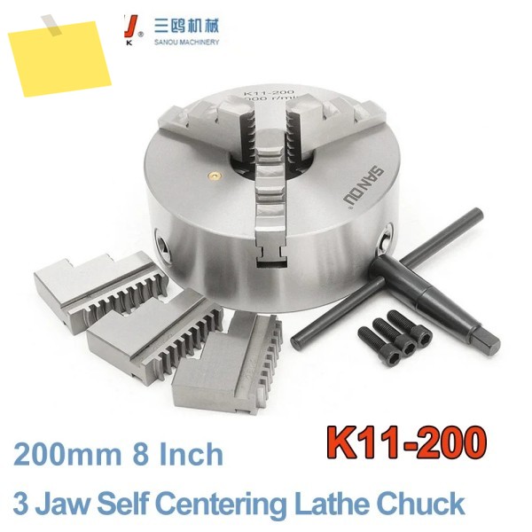 SANOU K11-200 금속 스크롤 척, CNC 드릴링 밀링 머신용, 셀프 센터링 선반 8 인치, 200mm, 3 턱 제품 이미지