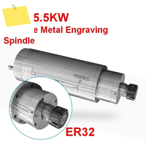 수냉식 금속 밀링 6 극 스핀들 모터, 5.5KW, 380V, ER32, 15000rpm, 125mm 제품 이미지