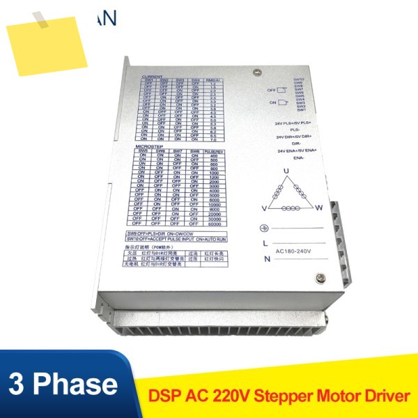 3상 스테퍼 모터 드라이버, DSP AC 220V 3PH 7A, 86mm 110mm NEMA34 냉각 팬 포함 제품 이미지